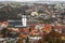 A view of the town of VelkÃ© MeziÅ™Ã­ÄÃ­ in the Czech Republic in Europe. Photo taken from above of a highway bridge